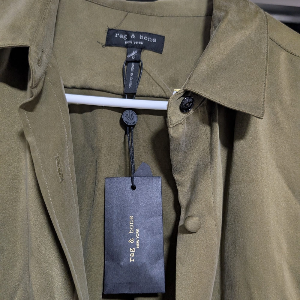 Olive Green Top with Lattice Sleeve Detail - Picture 7 of 7
